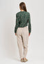 Camicia con colletto in fantasia geometrica - VERDE