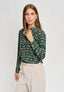 Camicia con colletto in fantasia geometrica - VERDE
