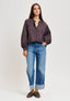 Camicia coreana gessata - MARRONE