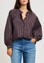 Camicia coreana gessata - MARRONE