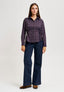 Camicia a quadri con lacci fianchi - TABACCO/BLU