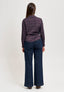 Camicia a quadri con lacci fianchi - TABACCO/BLU