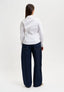 Camicia in cotone con vita aderente - BIANCO
