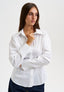 Camicia in cotone con vita aderente - BIANCO