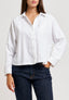 Camicia con scollo a V e spacchetti - BIANCO