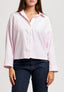 Camicia con scollo a V e spacchetti - ROSA