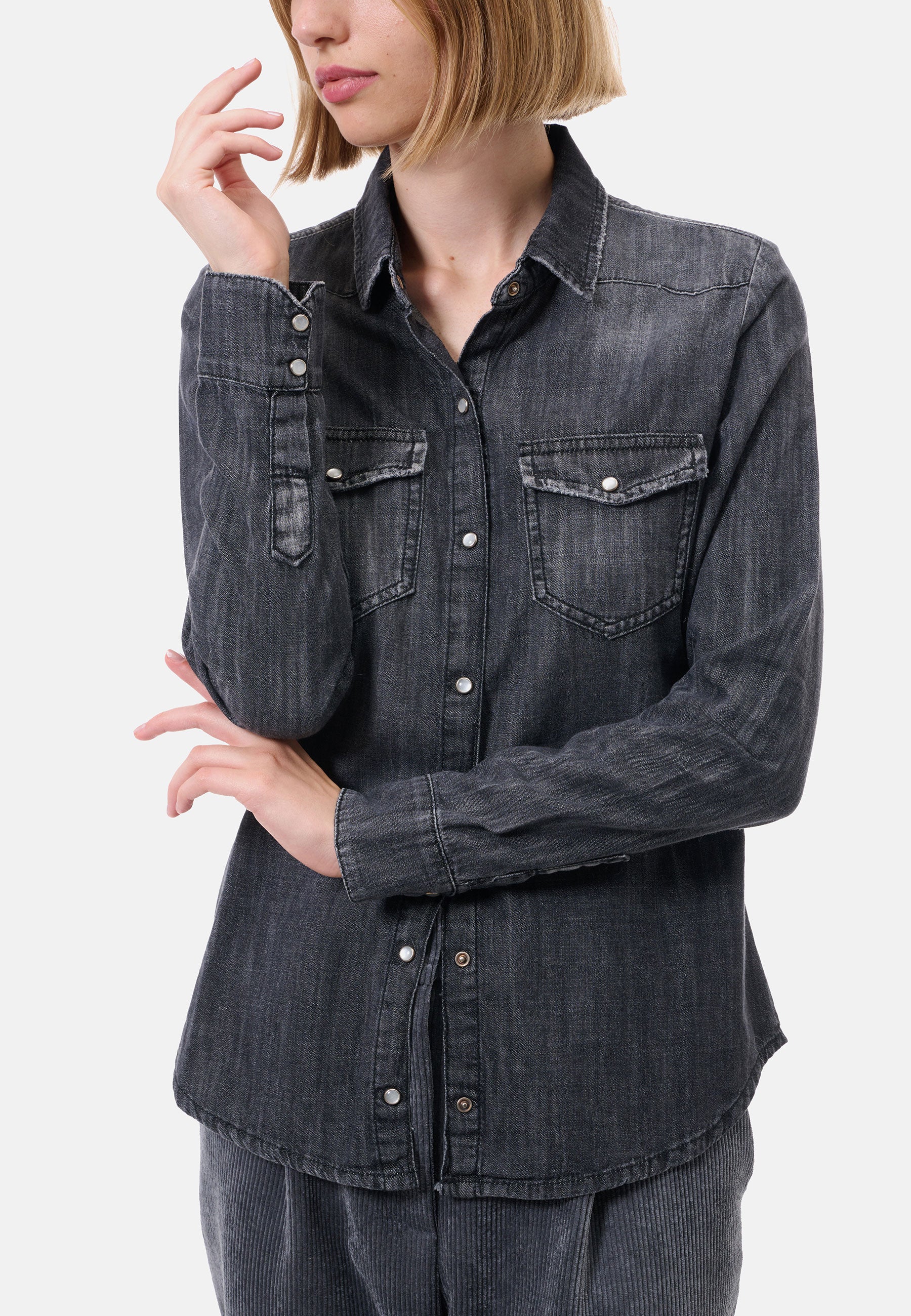 Camicia in jeans bottoni automatici nan italian heart