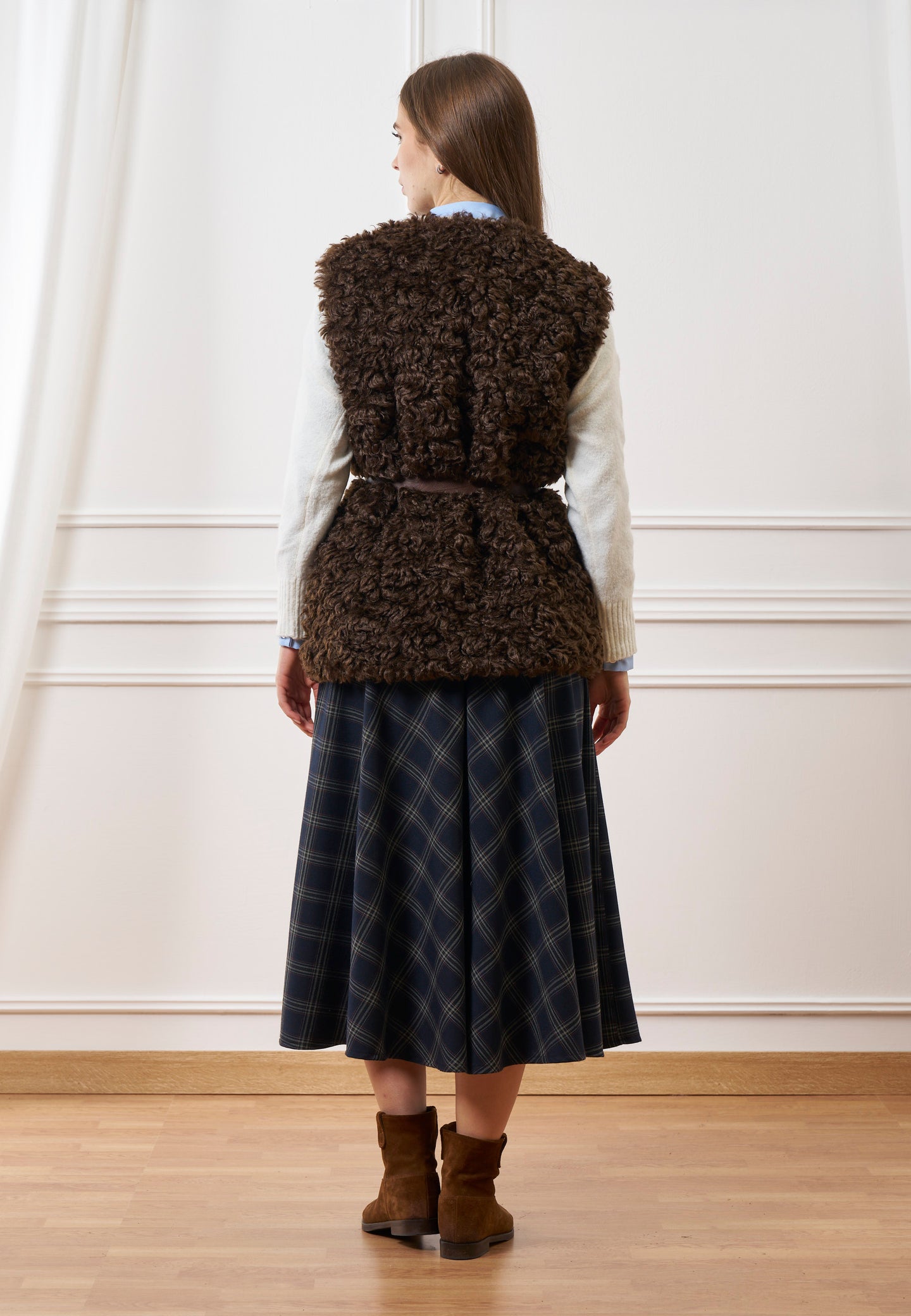 Cappotto smanicato in ecopelliccia