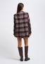 Short pleated skirt with large plaid pattern - TOBACCO/POWDER PINK