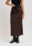 Gonna midi jacquard spinato - MARRONE