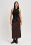 Gonna midi jacquard spinato - MARRONE