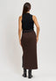 Gonna midi jacquard spinato - MARRONE