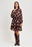 Gonna corta a balze con stampa tartan - MARRONE/BEIGE