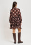 Gonna corta a balze con stampa tartan - MARRONE/BEIGE