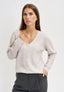 Cardigan a costine con scollo a v - AVORIO