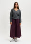 Cardigan a costine con scollo a v - GRIGIO SCURO