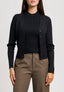 Cardigan a costine con lurex - NERO