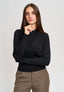 Cardigan a costine con lurex - NERO