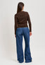Cardigan a costine con lurex - MARRONE
