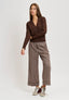 Cardigan con scollo a v e bottoni - MARRONE