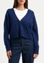 Cardigan scollato con misto cachemire - BLU