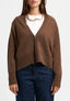 Cardigan scollato con misto cachemire - MARRONE