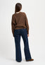Cardigan scollato con misto cachemire - MARRONE