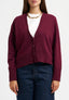 Cardigan scollato con misto cachemire - BORDEAUX