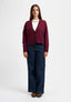 Cardigan scollato con misto cachemire - BORDEAUX
