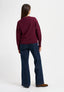 Cardigan scollato con misto cachemire - BORDEAUX