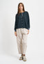 Cardigan con bordi a contrasto - NERO