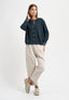 Cardigan con bordi a contrasto - NERO