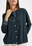 Cardigan con bordi a contrasto - NERO
