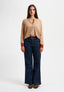 Cardigan con bordi a contrasto - BEIGE