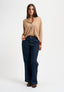 Cardigan con bordi a contrasto - BEIGE