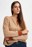 Cardigan con bordi a contrasto - BEIGE