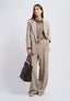 Giacca aperta over in velluto - BEIGE