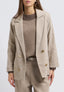 Giacca aperta over in velluto - BEIGE