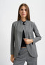 Giacca aperta in jacquard spinato - GRIGIO MEDIO