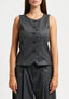 Gilet girocollo gessato con lurex - GRIGIO MEDIO