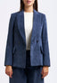 Double-breasted velvet jacket - BLUE