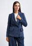 Double-breasted velvet jacket - BLUE