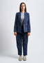 Double-breasted velvet jacket - BLUE