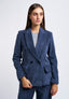 Double-breasted velvet jacket - BLUE