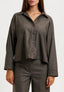 Giacca camicia in galles - FANGO