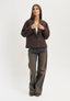 Giacca corta con manica raglan - MARRONE