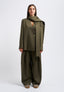 Coat jacket with stole - MILITARY GREEN