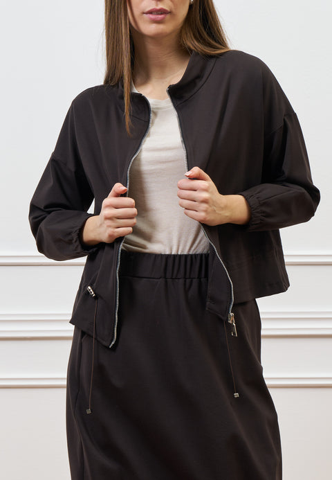 Giacca con coulisse in punto milano