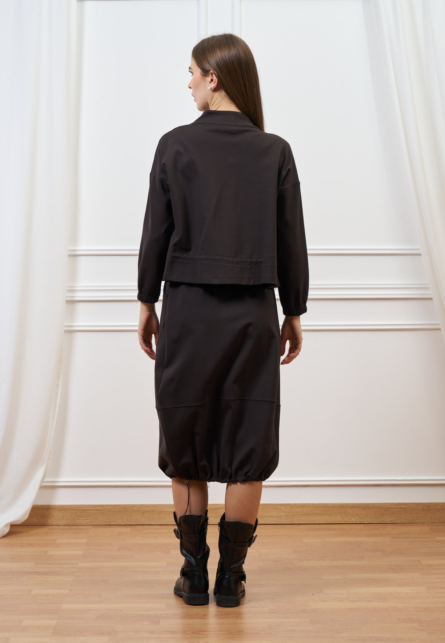 Giacca con coulisse in punto milano