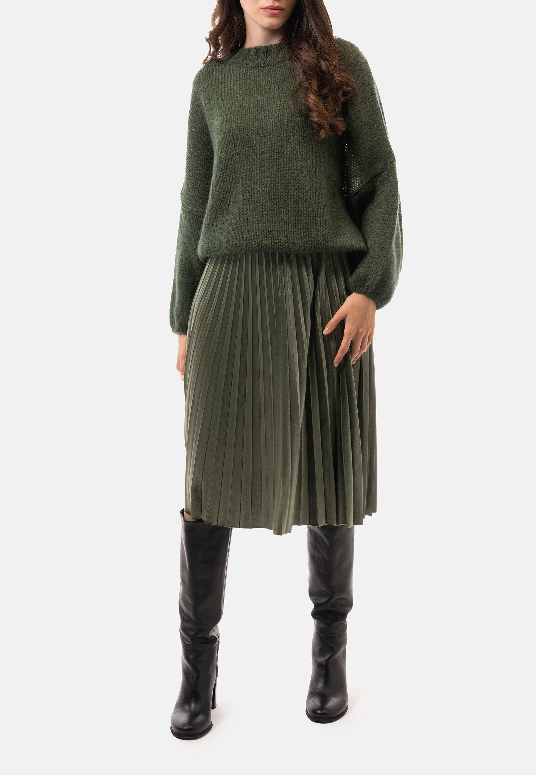 Gonna velluto verde sale
